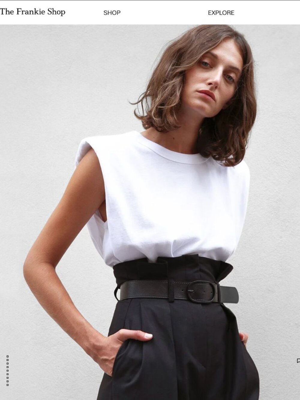 The Frankie Shop Eva Padded Shoulder Muscle T-Shirt - White